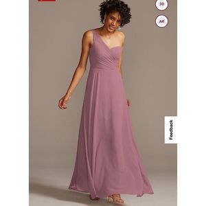 David’s Bridal One-Shoulder Full Skirt Bridesmaid Dress Size:0